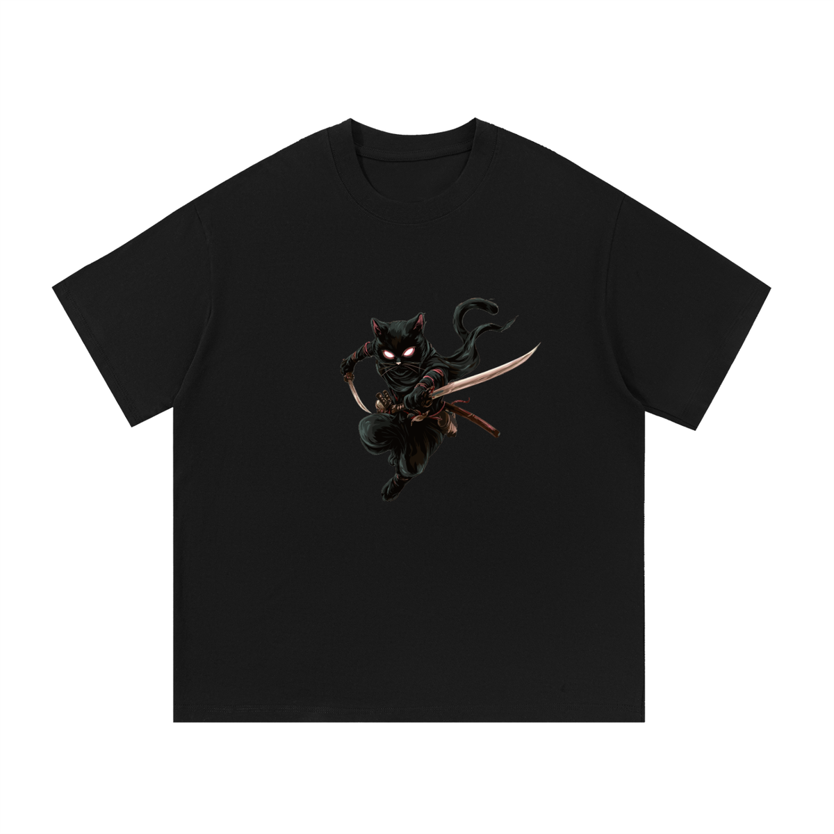 Ninja Cat Essential Graphic Cotton T-Shirt